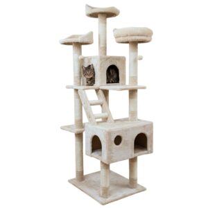 SNOEKIE Kratzbaum 173 cm – Katzenbaum mit 6 Ebenen, Höhle, Liegeplattformen, Leiter & Sisal