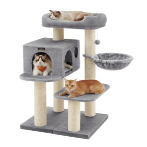 Feandrea Kratzbaum für große Katzen, XXL, hochbelastbar, Katzenturm mit 6 extra dicken Kratzsäulen