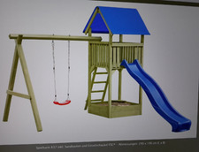 Spielturm incl. Sandkasten und Schaukel