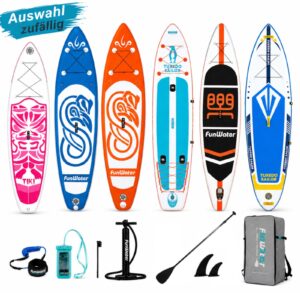 Funwater SUP Roulette Angebot aufblasbares Paddle Board Set zufällige Größe