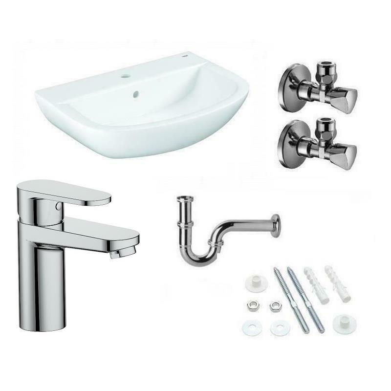 Grohe Waschtisch Waschbecken mit Armatur Siphon Eckventile Komplettset
