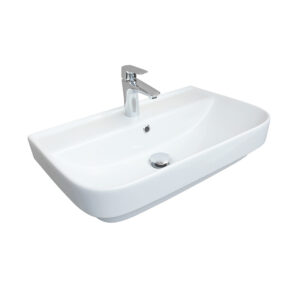 Waschbecken Slim Waschtisch Überlauf Spülbecken Keramik Hängewaschbecken