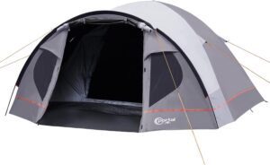 PORTAL Blackout Zelt 3 4 Personen mit Vorzelt Camping Kuppel Zelt in Grau