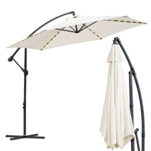 Sonnenschirm Gartenschirm Handkurbel Ampelschirm Marktschirm Alu Schirm mit LED