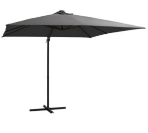 Ampelschirm Sonnenschirm mit LED Beleuchtung Anthrazit Stahlmast