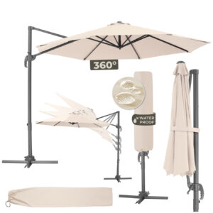 Sonnenschirm Ampelschirm Gartenschirm mit Ständer Schirm UV Schutz 50+