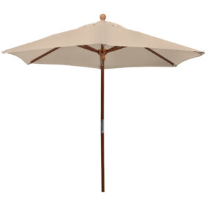 anndora® Sonnenschirm Balkonschirm ø rund Winddach Holzschirm Gartenschirm
