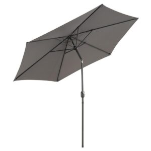 Sonnenschirm Ø anthrazit Kurbel Polyester 160 g/m² knickbar UV50+