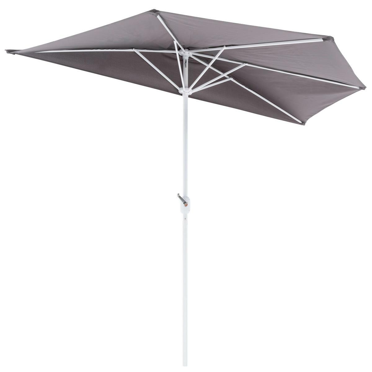 Balkon Sonnenschirm halbrund anthrazit Polyester 160g/m² Höhe Kurbel