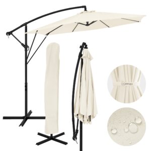 Sonnenschirm Ampelschirm mit/ohne LED Solar Ständer Windsicherung Abdeckung Ø300