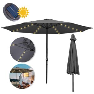 Sonnenschirm Balkonschirm Gartenschirm Ø3. LED Solar UV Schutz Terrasse