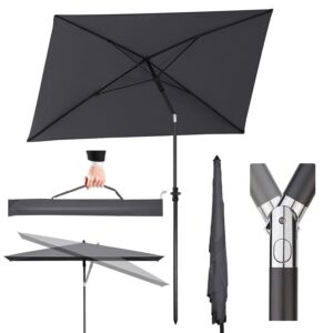 Sekey Sonnenschirm Rechteckig Balkonschirm Kippbar Markt Garten Schirm UV50+