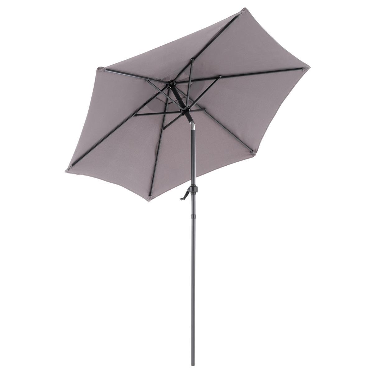 Sonnenschirm Anthrazit 6 Rippen knickbar UV50+ Kurbel 160g Polyester