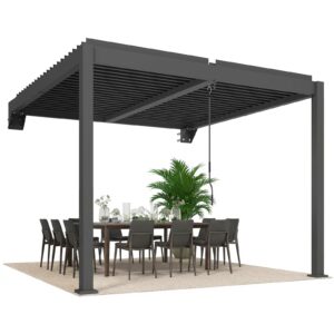 Pergola ca. Aluminium Terrassenüberdachung mit verstellbar Lamellendach