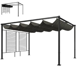 Pergola 3 87 x Terrassenüberdachung mit Schiebedach 2 Sichtschutz
