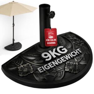 Sonnenschirmständer Schirmständer Sonnenschirmfuß 9kg Halbrund Balkon Terrasse