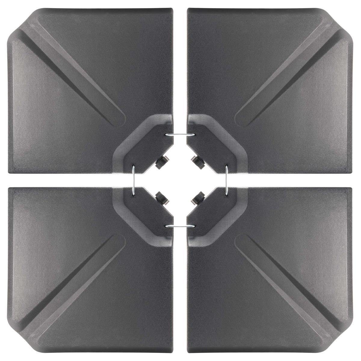 4 Einlegeplatten befüllbar Wasser Sand Gewicht für Kreuzfuß Schirmständer B WARE