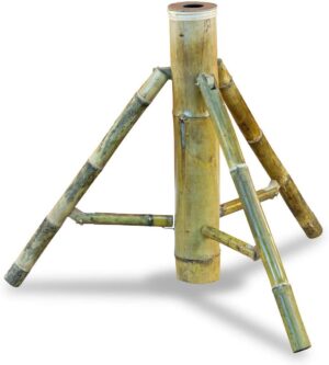 Schirmständer Sonnenschirm Schirm Ständer Bambus Rohr Garten Terrasse Holz natur