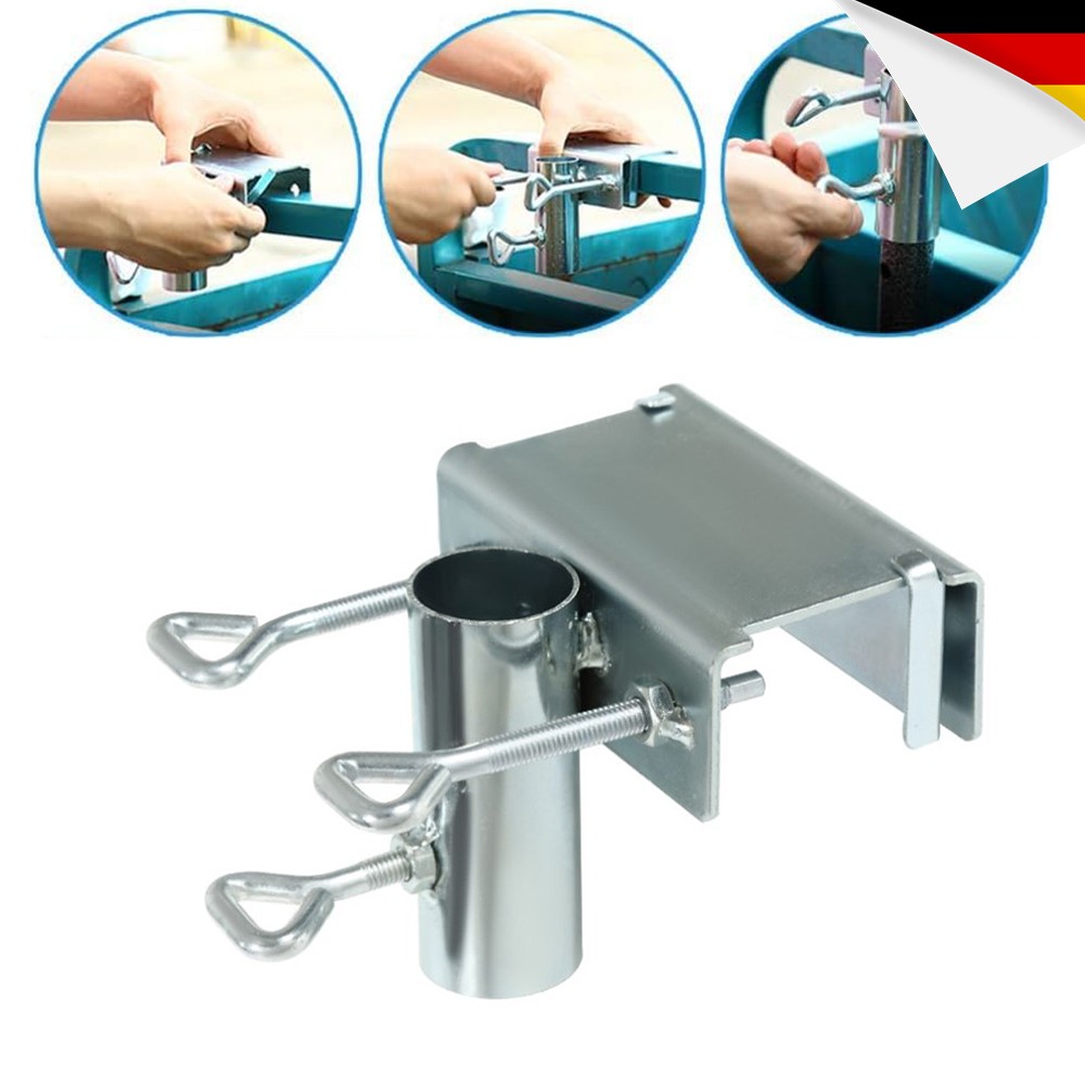 Sonnenschirm Halterung Balkon Metall Schirmständer Schirm Halter Geländer Silber