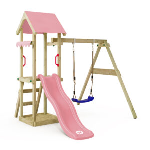 WICKEY Kletterturm Klettergerüst Spielturm TinyWave mit Schaukel & Rutsche