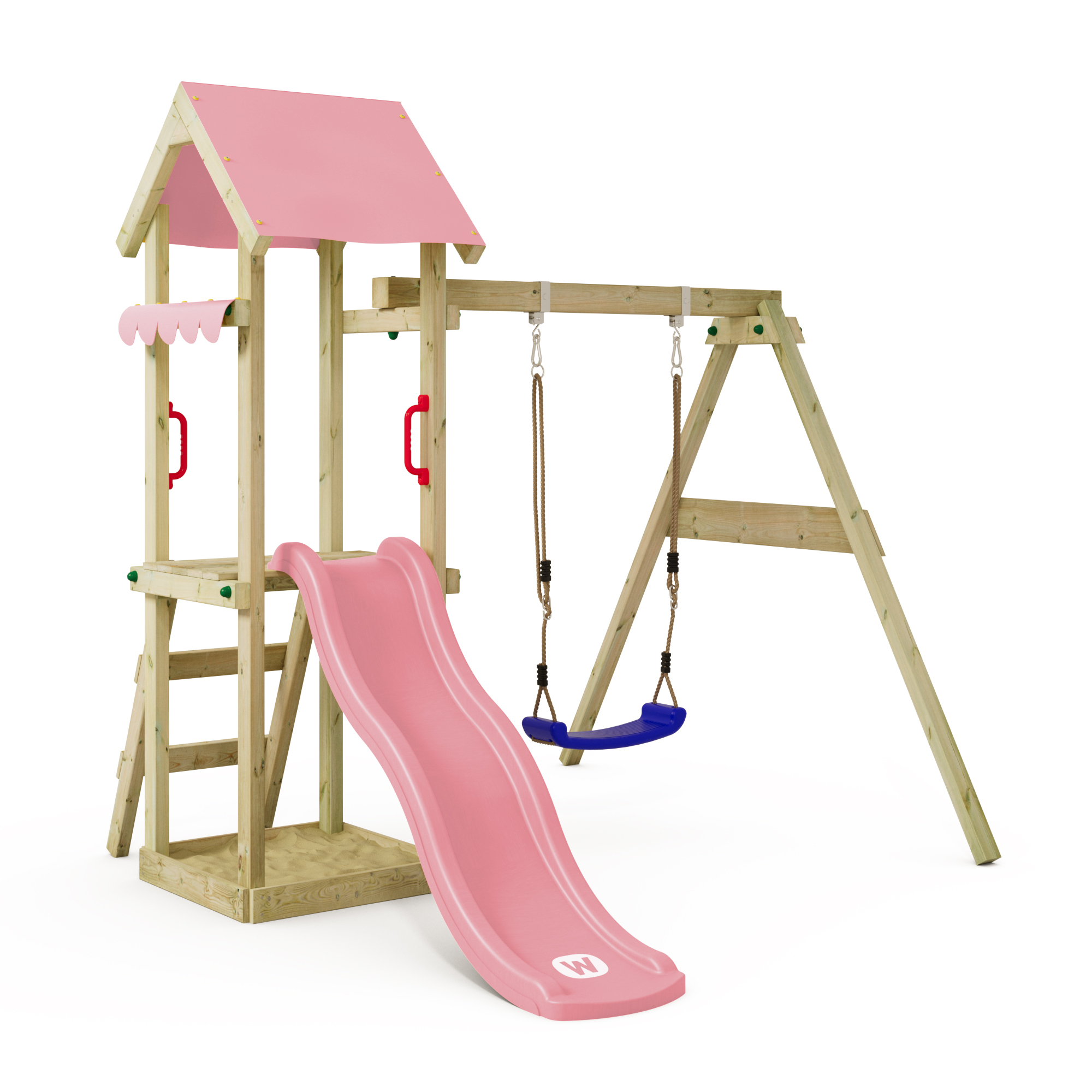 WICKEY Kletterturm Klettergerüst Spielturm TinyWave mit Schaukel & Rutsche