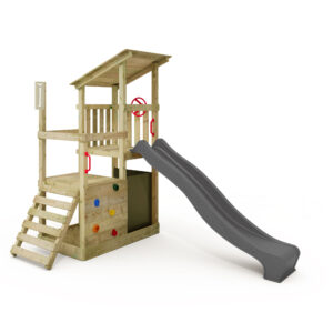 FATMOOSE Spielturm Klettergerüst FruityForest mit Schaukel Sandkasten & Rutsche