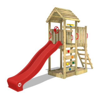 WICKEY Stelzenhaus Spielturm JoyFlyer Kletterturm mit Rutsche für den Garten