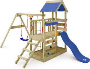 Wickey Spielturm Klettergerüst Turboflyer Mit Schaukel & Blauer Rutsche Outdoor