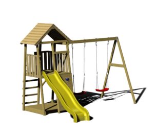 Kinder Spielturm Klettergerüst Rutsche Kletterwand Schaukel Sandkasten WendiToys
