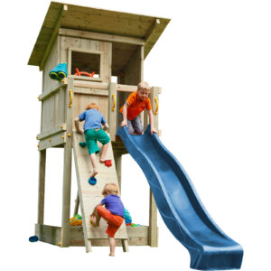 Spielturm BEACH HUT Rutsche Kletterwand Outdoor Spielplatz Holzturm Kinderturm