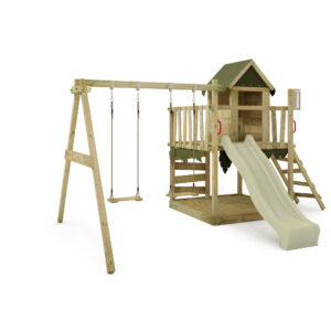 FATMOOSE Spielturm Stelzenhaus JazzyJungle mit Schaukel Spielhaus &amp Rutsche
