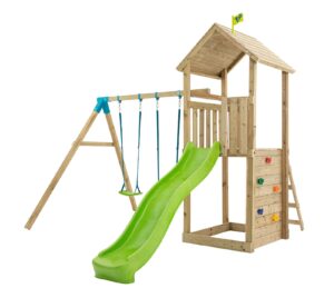 Spielturm Wolkenkratzer 4 mit Rutsche &amp Schaukel aus Holz für Kinder TP Toys