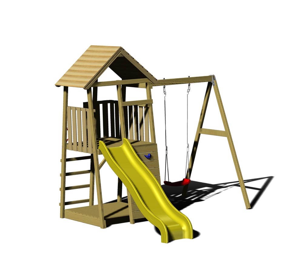 Kinder Spielturm Klettergerüst Rutsche Kletterwand Schaukel Sandkasten WendiToys