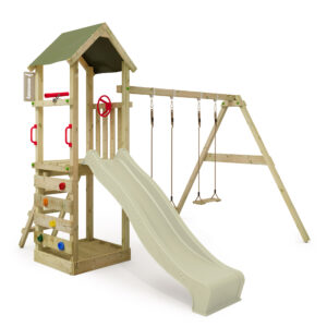 FATMOOSE Spielturm Klettergerüst KiwiKey Kick XXL mit Sandkasten &amp Rutsche