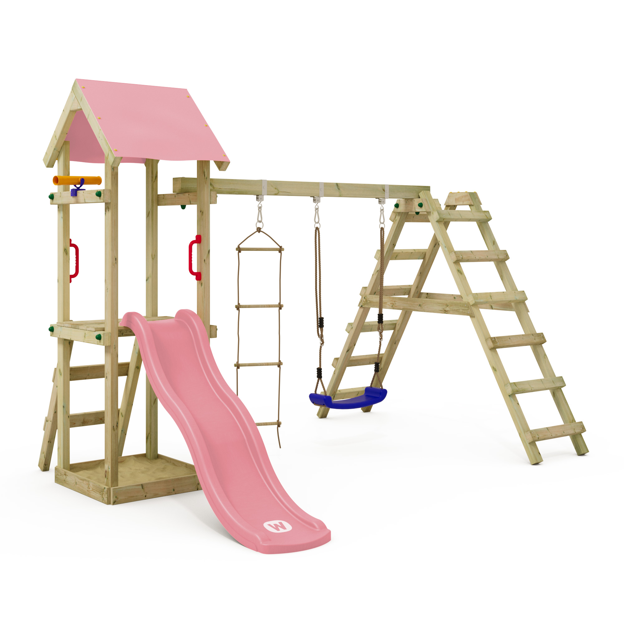 WICKEY Stelzenhaus Spielturm TinyLoft mit Schaukel Rutsche & Kletterleiter