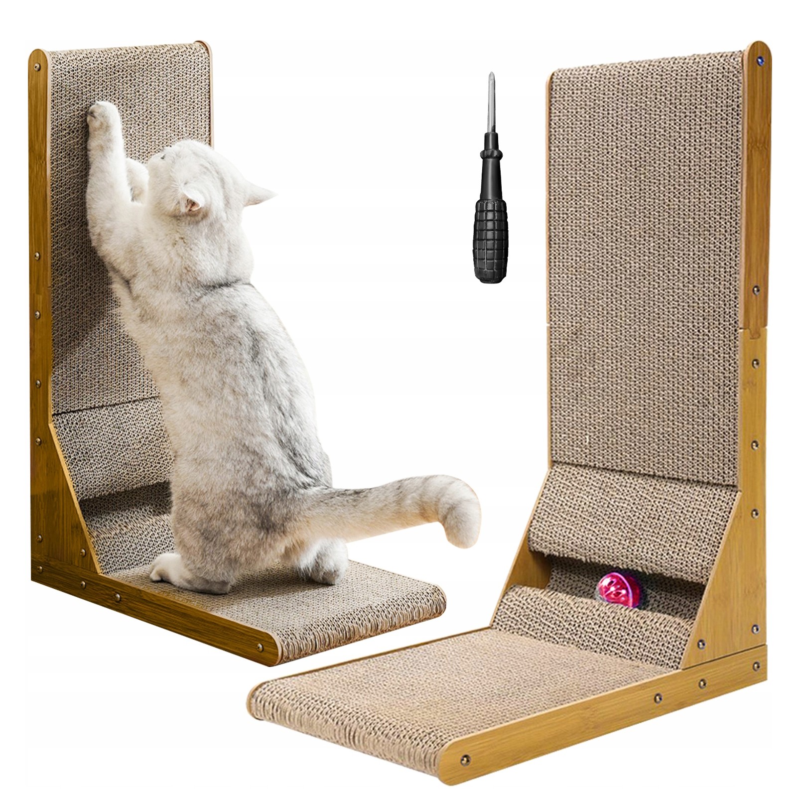 Kratzbrett für Katzen Kratzpappe L förmig Kratzmatte Kratzmöbel Katzenkratzbrett