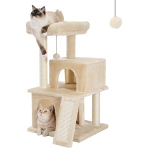 Katzenbaum Kratzbaum Kratzmöbel Katzen Spielhaus Liege Sisal Plüsch Beige