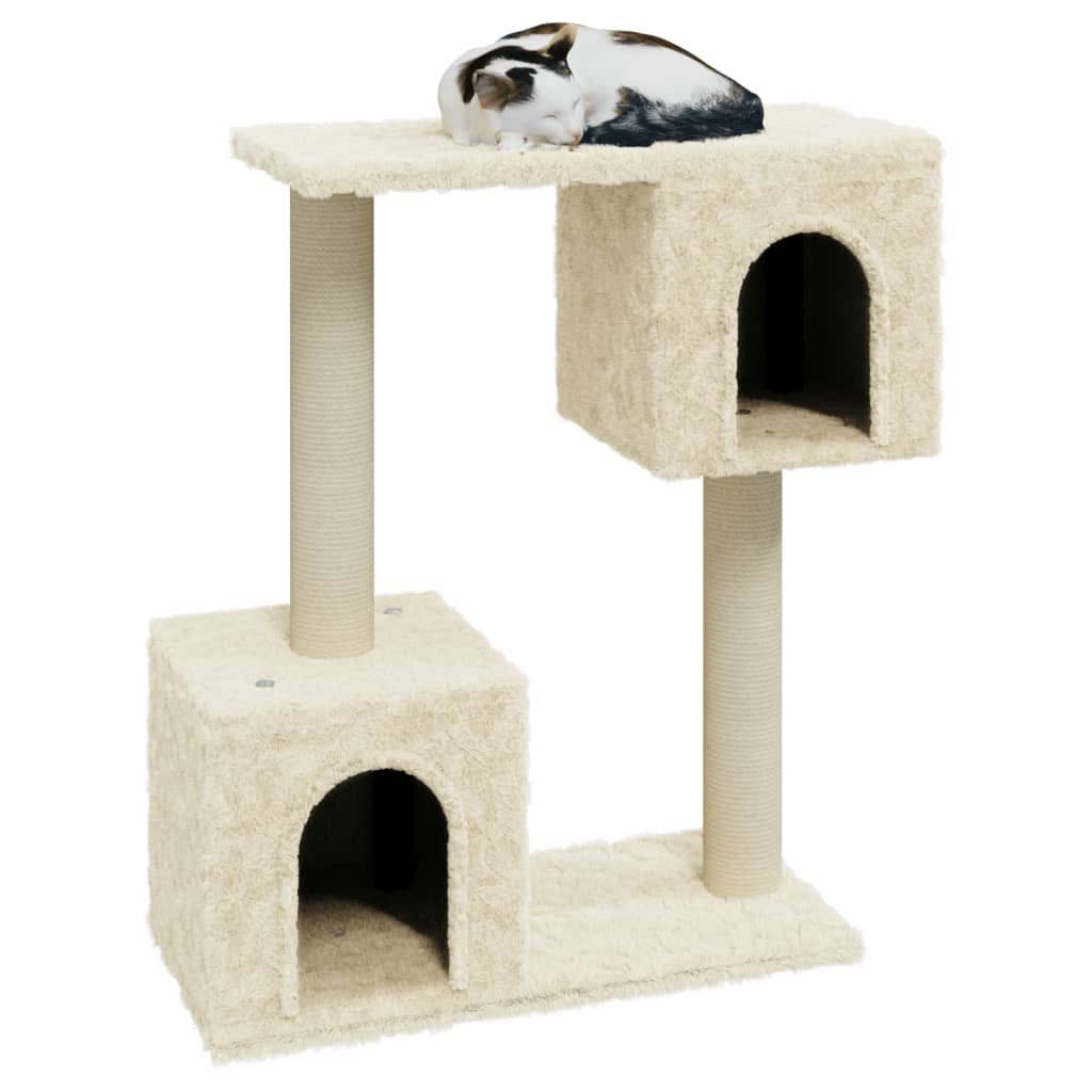 Kompakter Katzenkratzbaum mit zwei Höhlen Spielbaum Kletterbaum Kratzbaum