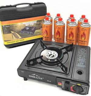 Campingkocher Gaskocher + 8x Butangas Gaskartusche 227g Herd Outdoor Tischgrill