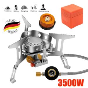 Campingkocher mit Piezozündung 3500W Klein Gaskocher Faltbar Camping Kocher DHL