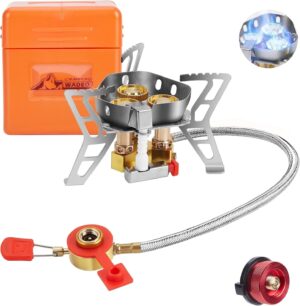WADEO 6800W Winddichter Campingkocher Camping Gaskocher mit Piezo Zündung Neu