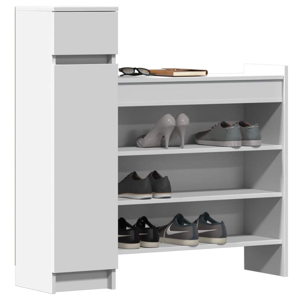 Geräumiger Schuhschrank mit Schublade Türen und Ablagen 100