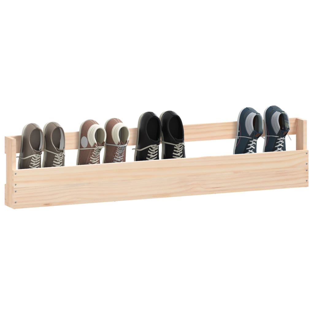 Wand Schuhregal 2er Set aus Kiefernholz platzsparende Lösung für Flur & Diele