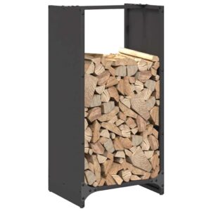 Holzaufbewahrung am Kamin Elegantes Feuerholzregal mit klarer Linienführung