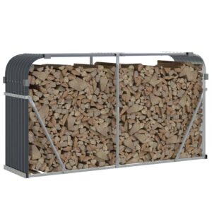 Wetterfestes Kaminholzregal aus Stahlblech stabile Holzlagerung im Freien