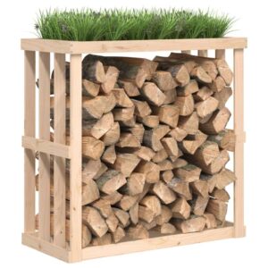 Outdoor Holzregal Kiefer Kaminholzunterstand mit integriertem Pflanzgefäß