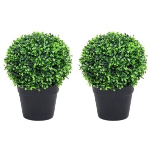 Künstliche Buchsbäume Buchsbaumkugeln Buxbaum Buxkugeln 2 Stk im Topf