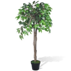 Kunstpflanze Ficus Benjamini Kunstblume im Topf Hochstamm Topfpflanze