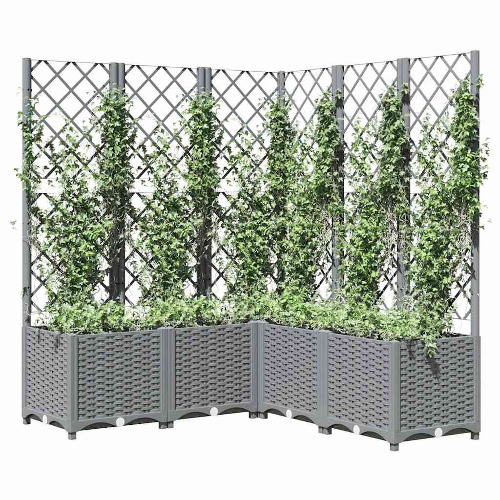 Pflanzkübel mit Rankgitter Blumenkübel Blumenecke Rankhilfe PE Rattan