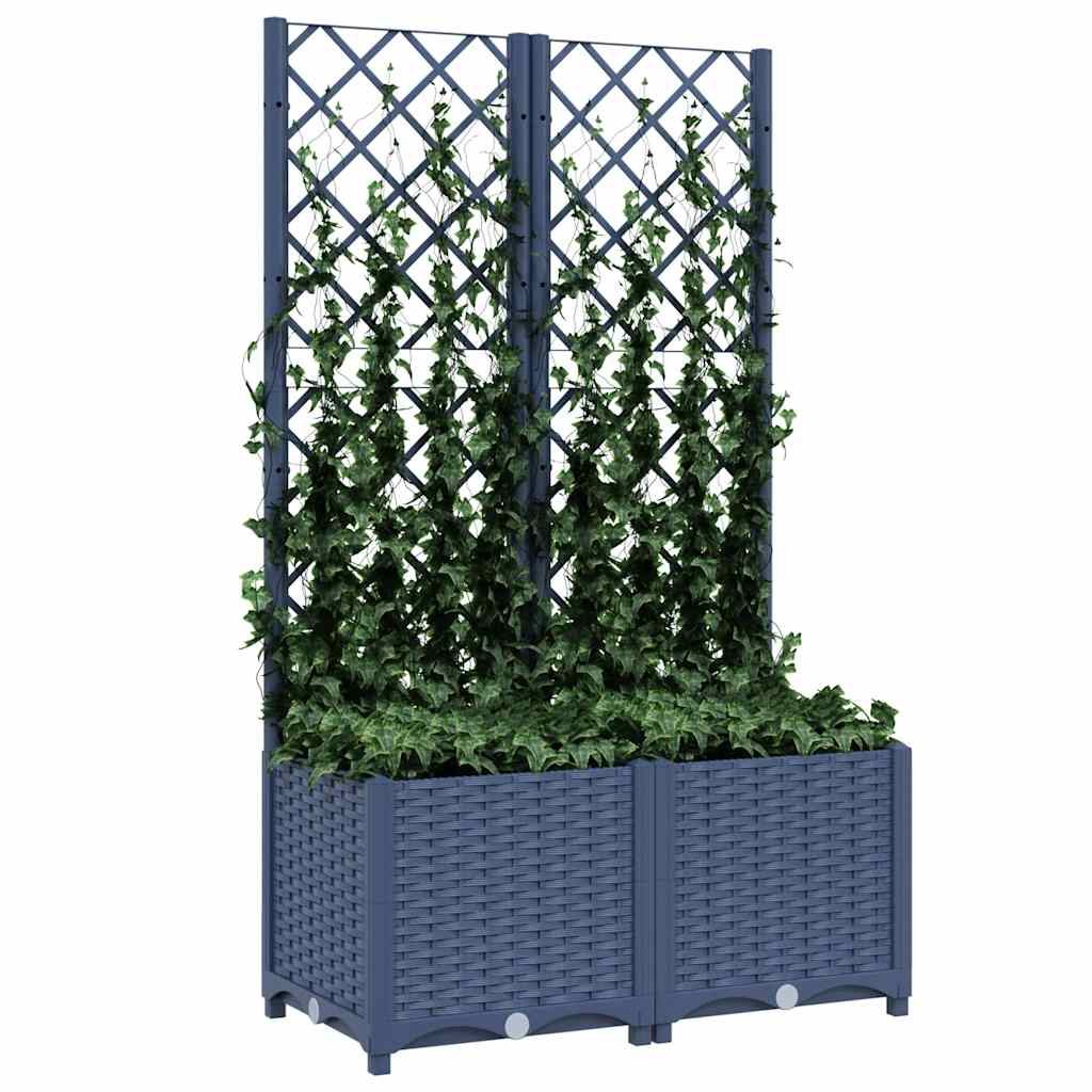 TOP Pflanzkübel mit Spalier Blumenkübel Blumenecke Rankhilfe PE Rattan